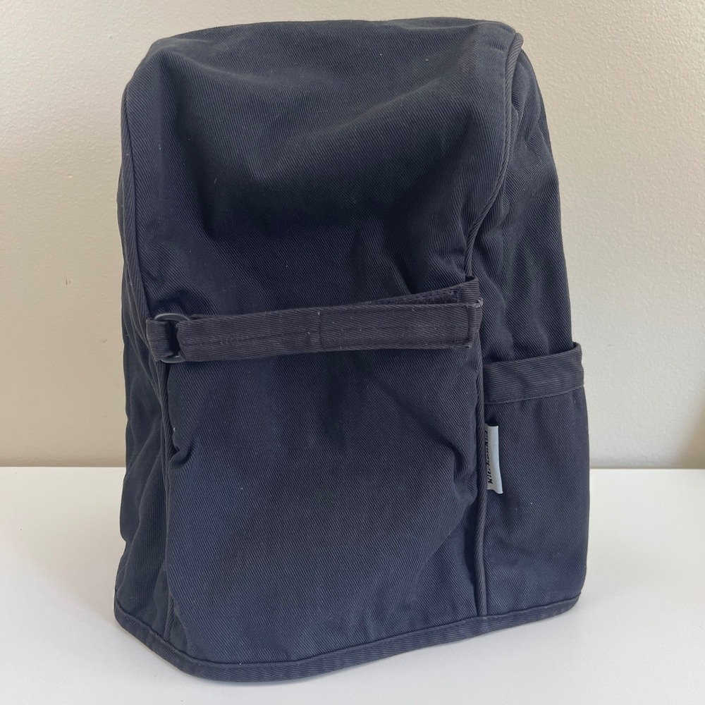 KitchenAid Stand Mixer Dust Cover Black Cotton Twill Protective Appliance Pocket
